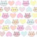 Cats. Kids cartoon vector seamless background.